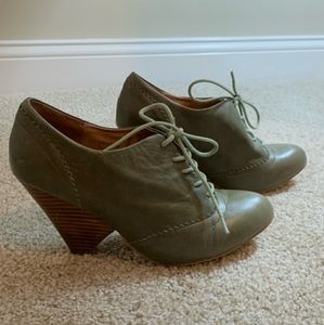 Olive Green Women’s Wedge Oxfords